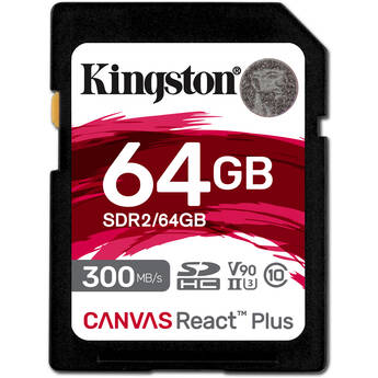 Kingston 64GB Canvas React Plus UHS-II SDXC Memory Card
