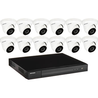 Hikvision EKI-K164T412 16-Channel 8MP NVR with 4TB HDD & 12 4MP Night Vision Turret Cameras Kit