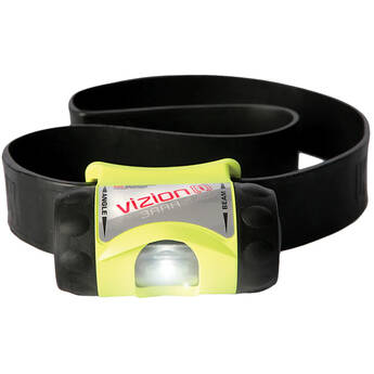 Underwater Kinetics 3AAA Vizion I Intrinsically Safe Headlamp with Rubber Helmet Strap (Yellow)