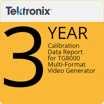 Tektronix 3-Year Calibration Data Report for TG8000 Video Generators