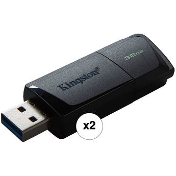 Kingston 32GB DataTraveler Exodia M USB 3.2 Gen 1 Flash Drive (Black, 2-Pack)