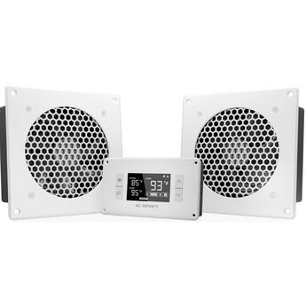AC Infinity AIRPLATE T8 Dual 6" Home Theater Cabinet Fan System (Matte White)