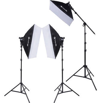 Interfit F5 Three-Head Fluorescent Lighting Kit with Boom Arm