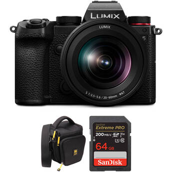 Panasonic Lumix S5 Mirrorless Camera with 20-60mm Lens and Accessories Kit