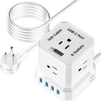 Uncaged Ergonomics Cube USB Power Strip (White)