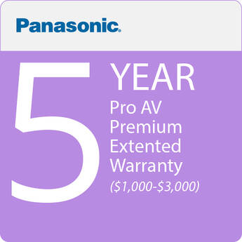 Panasonic 5-Year Pro AV Premium Extended Warranty with ADP ($1000.00-$3000.00)