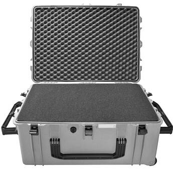 PortaBrace PB-2780FP Wheeled Hard Case with Foam Interior (Silver Platinum)