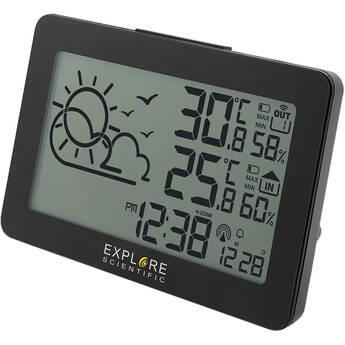 Explore Scientific Weather Station with Temperature and Humidity (Black)