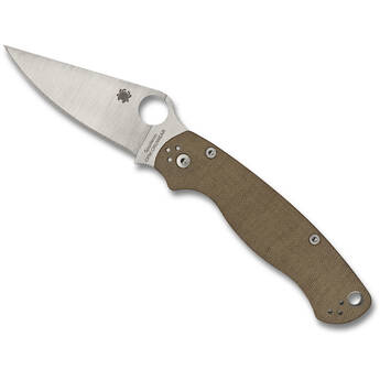 Spyderco Para Military 2 Folding Knife (Satin Blade, Brown Handle)