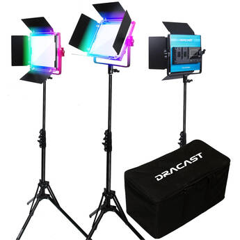 Dracast X Series LED500 RGB LED Light Panel (Interview 3-Light Kit)