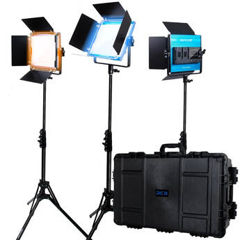 Dracast X Series LED500 Bi-Color LED Light Panel (Travel 3-Light Kit)