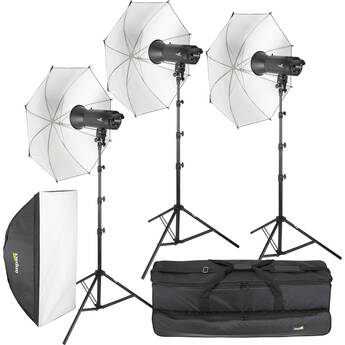 Impact 500Ws Digital Monolight 3-Light Kit with Travel Case