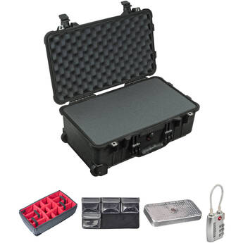 Pelican 1510 Carry-On Case with Foam Set and Accessory Kit (Black)