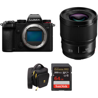 Panasonic Lumix S5 Mirrorless Camera with 50mm f/1.8 Lens and Accessories Kit