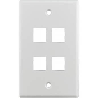 Simply45 S45-3204W-25 4-Port Single-Gang Keystone Wall Plate (White, 25-Pack)