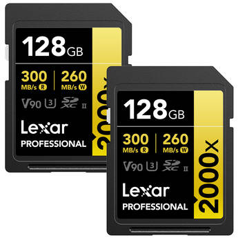 128GB Professional 2000x UHS-II SDXC Memory Card (2-Pack)