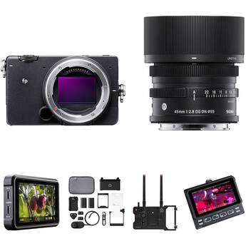 fp Mirrorless Camera and 45mm Lens with Raw Recording and Broadcast Kit
