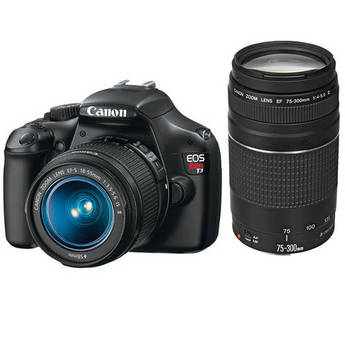 Deals - Canon EOS Rebel T3 DSLR Camera with 18-55mm and 75-300mm Lens ...