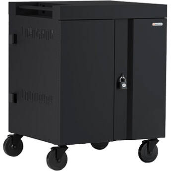 Bretford CUBE 32-Device Charging Cart (USB Type-C Pre-Wired Padlock Black Pumice)