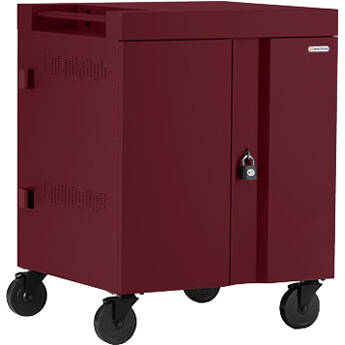 Bretford CUBE 36-Device Charging Cart (USB Type-C Pre-Wired Padlock Maroon)