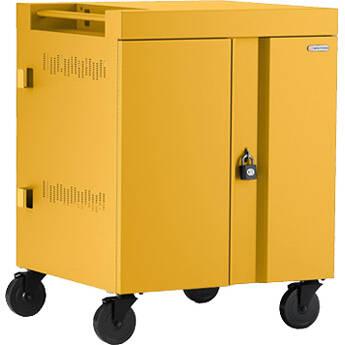 Bretford CUBE 36-Device Charging Cart (USB Type-C Pre-Wired Padlock Mustard)