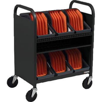 Bretford CUBE Transport Cart with Caddies (90 AC Outlets Charcoal)