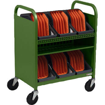 Bretford CUBE Transport Cart with Caddies (90 AC Outlets Grass)