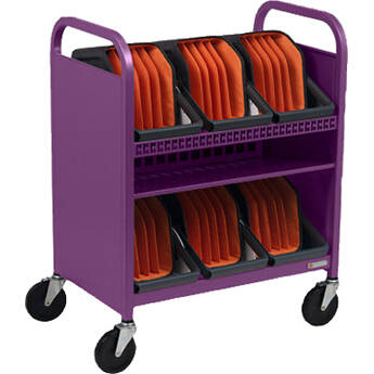 Bretford CUBE Transport Cart with Caddies (90 AC Outlets Orchid)
