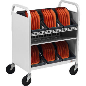 Bretford CUBE Transport Cart with Caddies (Standard AC Outlets Arctic White)