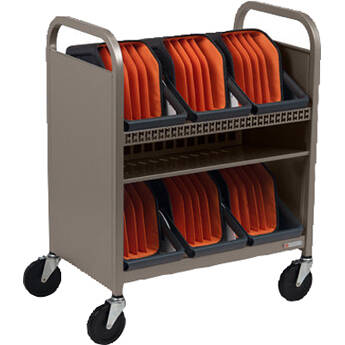 Bretford CUBE Transport Cart with Caddies (Standard AC Outlets Champagne)
