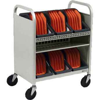 Bretford CUBE Transport Cart with Caddies (Standard AC Outlets Concrete)