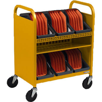 Bretford CUBE Transport Cart with Caddies (Standard AC Outlets Mustard)