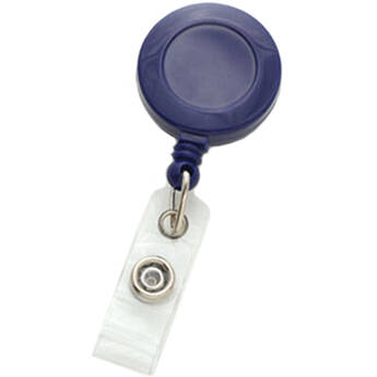IDP Badge Reel with Slide Clip and Clear Strap (Blue 100-Pack)