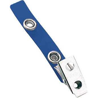 IDP Badge Reel Vinyl Strap with Nickel-Plated Steel 2-Hold Clip (Blue 100-Pack)