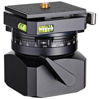 Linhof Large Leveling Head II with Panorama Plate Quickfix I Tripod Connector and Quickfix I Adapter Plate