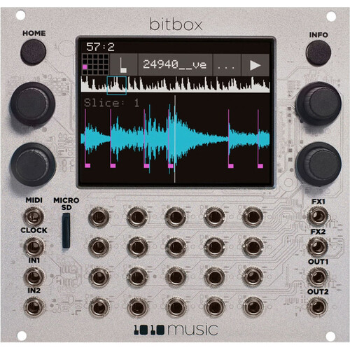 1010music bitbox mk2 Intuitive Sampling Module for Eurorack (26 HP Silver)