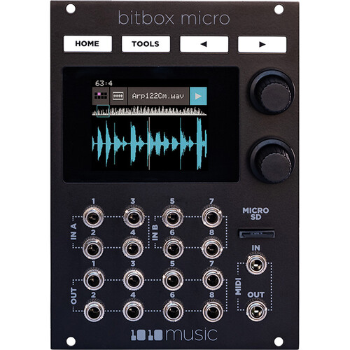 1010music Bitbox Micro Compact Sampling Module for Eurorack (18 HP Black)