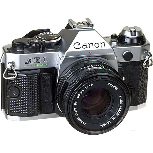 Used Canon Ae 1 Program 35mm Slr Manual Focus Camera Chrome