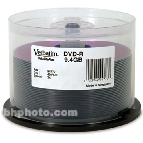 Verbatim Dvd R 9 4gb Discs 40 B H Photo Video
