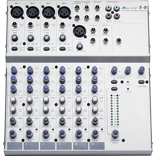 Alto Professional S8 8 Channel 2 Bus Desktop Recording Mixer S 8