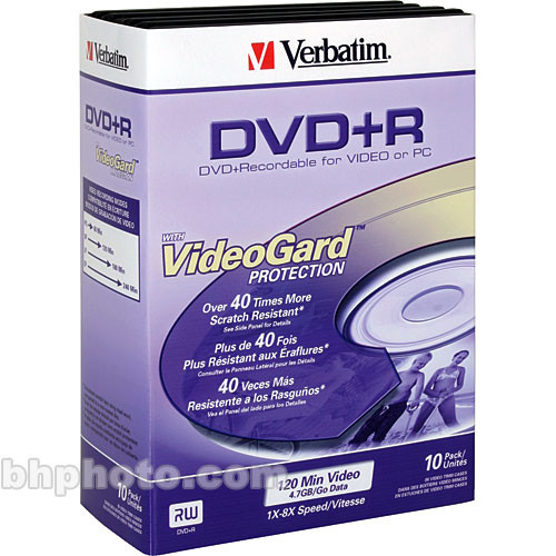 Verbatim Dvd R 4 7gb Videogard Disc 10 B H Photo Video