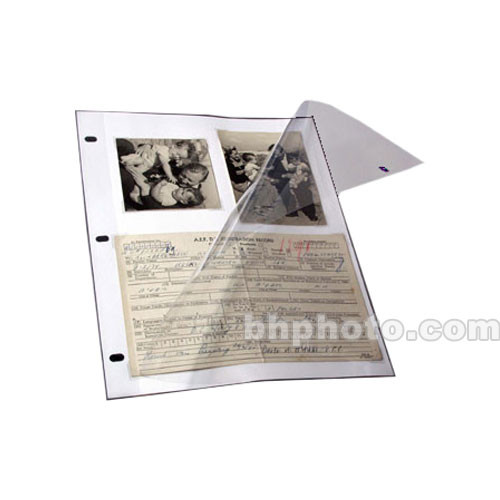 Pack of 25 Archival Methods Page Protector 3-Ring 10x11