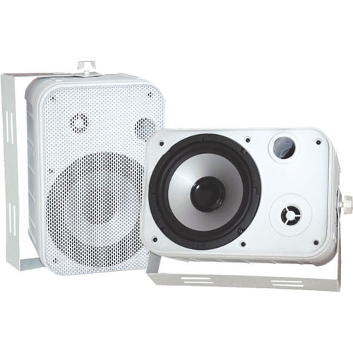 Photo 1 of Pyle Pro 6.5" Indoor-Outdoor Waterproof Speakers (Pair, White)