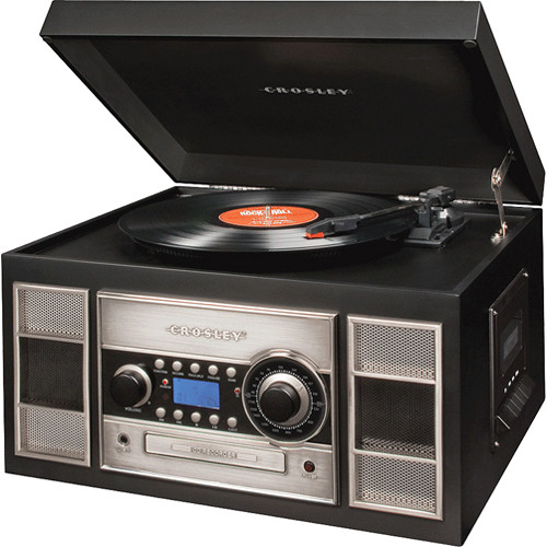 Crosley Memory Master 2 Turntable System with CD Player /& Auxiliary Port Black