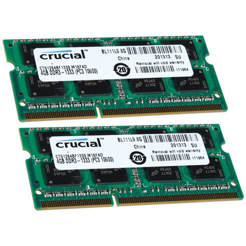 Crucial 8gb 2 X 4gb 4 Pin Sodimm Ddr3 Pc3 Memory