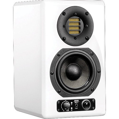 adam audio artist 3 powered studio monitor glossy white