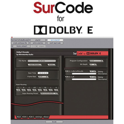 surcode for dolby e encoder