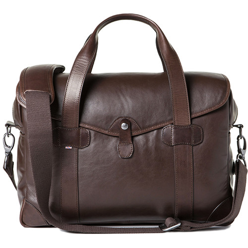 Barber Medium Messenger Bob Cut Borsa Camera Bag Smooth Leather Dark Brown