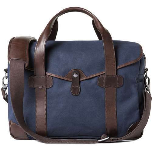 Barber Medium Messenger Bob Cut Borsa Camera Bag Canvas Leather Blue Brown