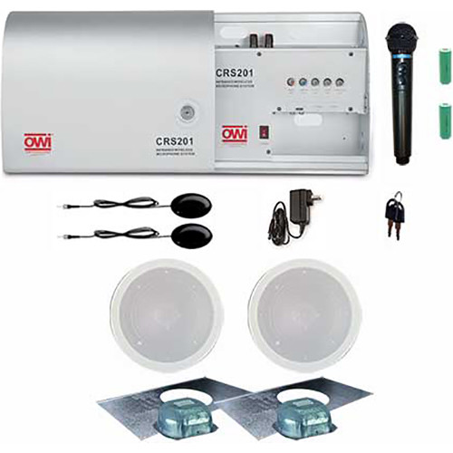 Owi Inc Infrared Wireless Microphone System With One Handheld Mic And Two Ic5 In Ceiling Speaker